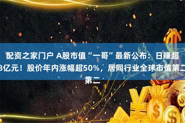 配资之家门户 A股市值“一哥”最新公布：日赚超8亿元！股价年内涨幅超50%，居同行业全球市值第二